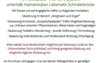 18.4. - Aufruf Frühjahrsputz